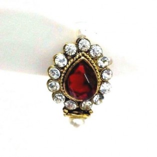 Gold Oxidized Women Earring Stud Jewelry PushBack Classy Gift Rhinestone Bead 39